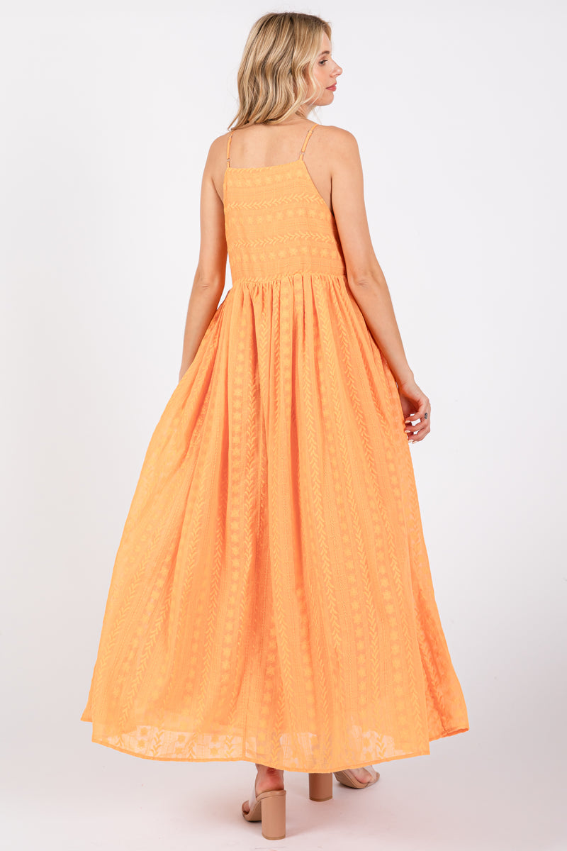 Black Tape Women's Printed Tie Back Ruffled Maxi Dress Orange Size X-Large main image 0