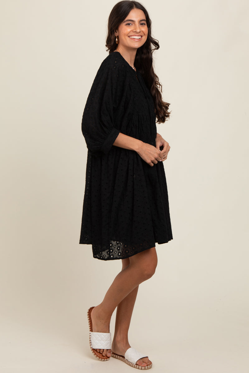 Cotton Eyelet Puff Sleeve Dress main image 0