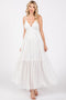Ivory Floral Eyelet Shoulder Tie Dress