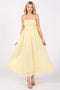 Yellow Eyelet Floral Shoulder Tie Dress