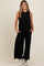 Black V-Neck Wide Leg Maternity Jumpsuit