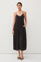 Black Sleeveless V-Neck Midi Dress