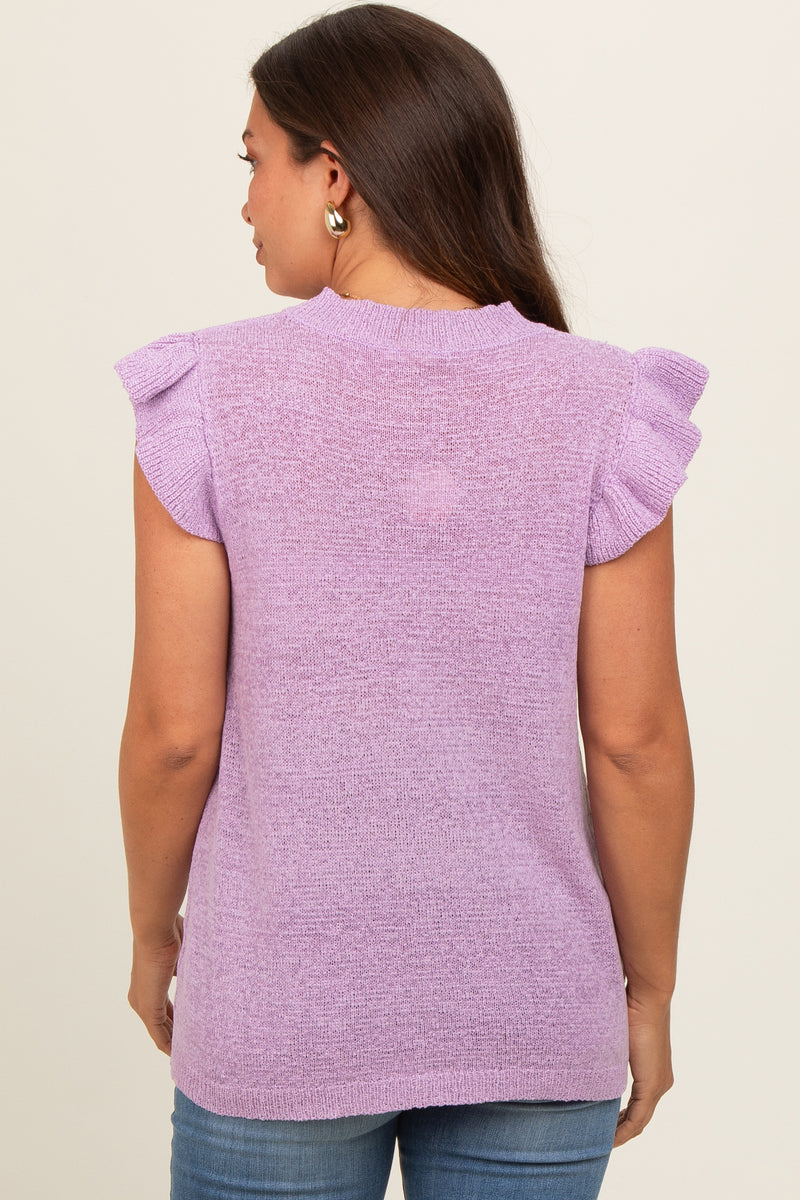 Light Pink Floral Lace Balloon Sleeve Maternity Top main image 0