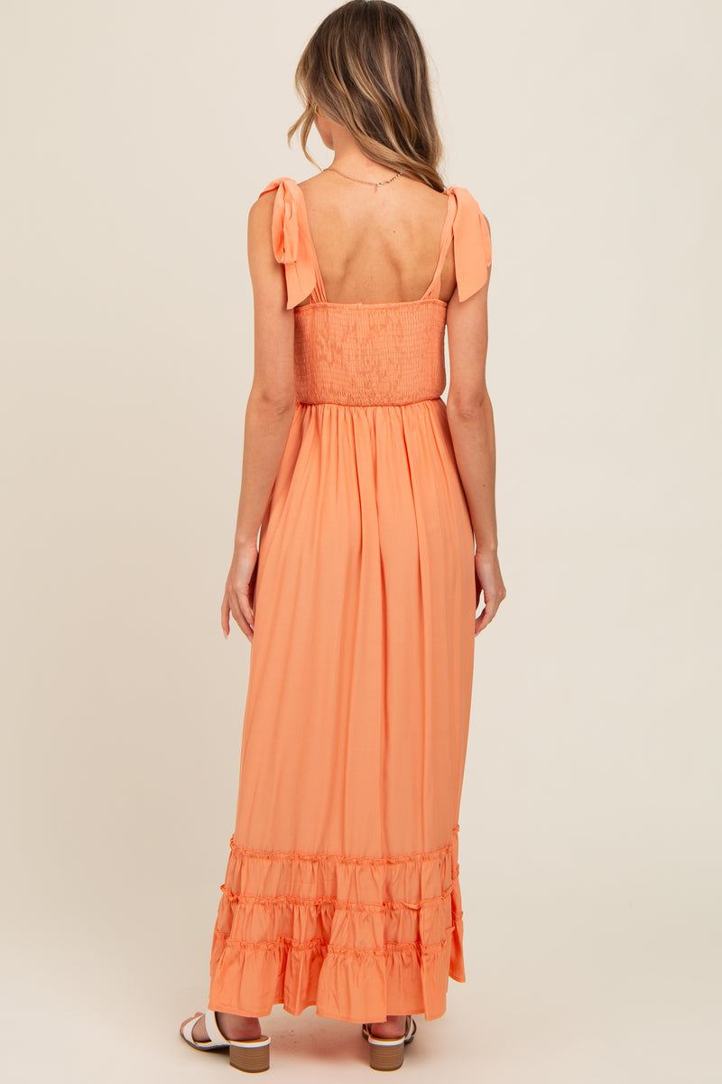 Strapless Maxi Dresses with Sweetheart Orange Plus Size