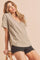 Taupe Wrap Short Sleeve Raw Hem Top