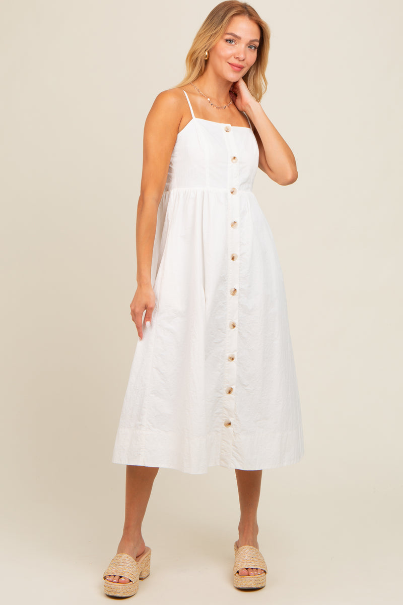 Sleeveless Tailored Button-Front Midi Dress main image 0