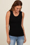 Black Basic Ribbed Knit Tank