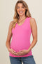Coral Basic Ribbed Knit Maternity Tank
