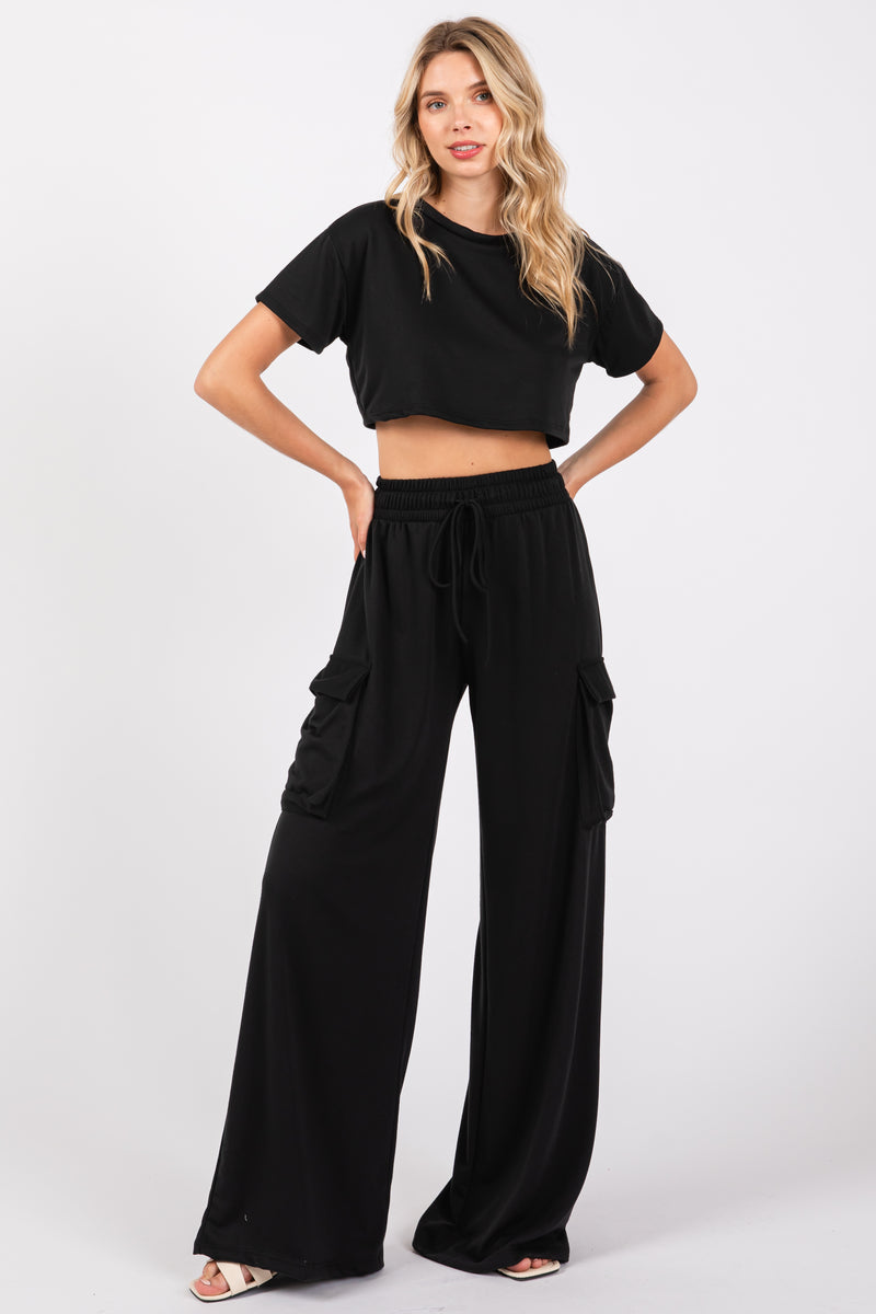 HYFVE Crop Top and Cargo Pants Set