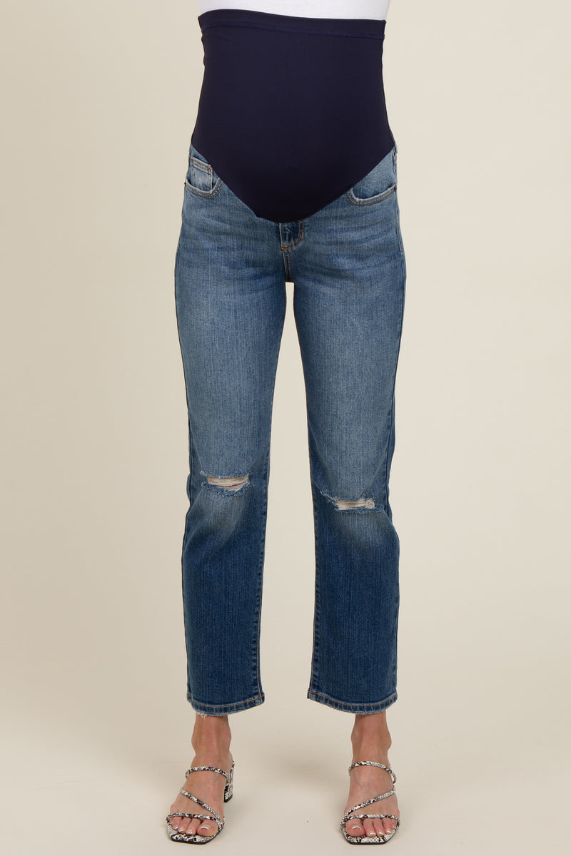 Maternity Stretchy Jeans- Skinny-fit, Navy Blue