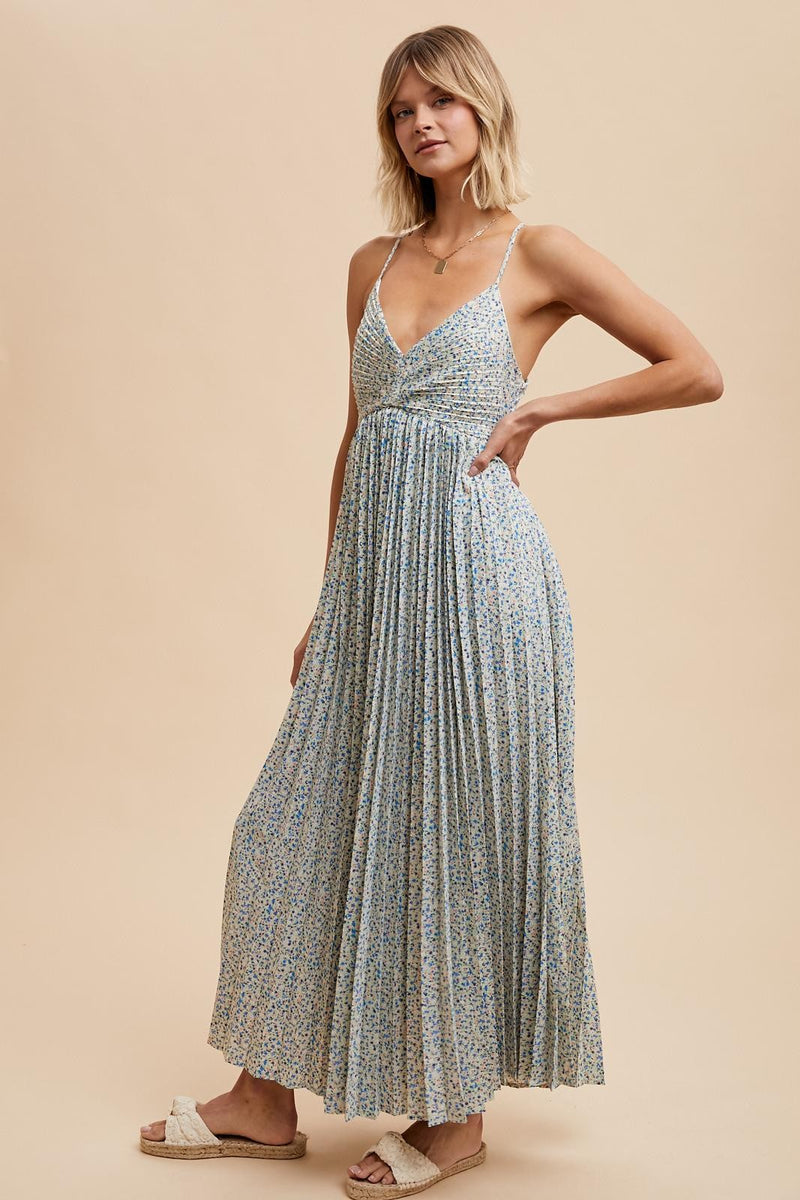 Women Blue Cutout Woven Maxi Dress