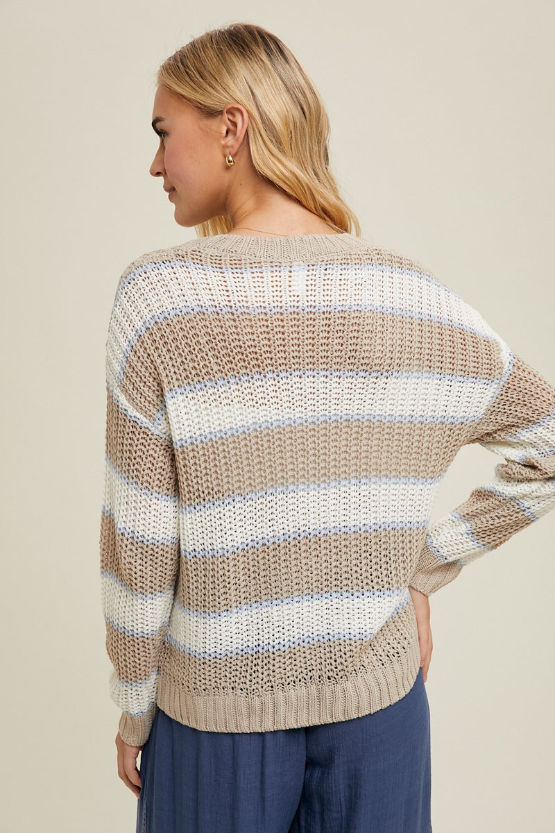 Ophelia Stripe Sweater - Beige