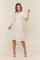 Off White Ruffle Detail Lace Dress