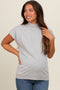 Heather Grey Mock Neck Knit Maternity Top