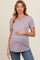 Pink Striped Short Sleeve Maternity Top