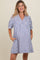 Navy Striped Maternity Shirt Dress