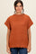 Rust Ribbed Mock Neck Sweater Top