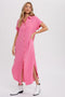 Fuchsia Button Down Midi Dress