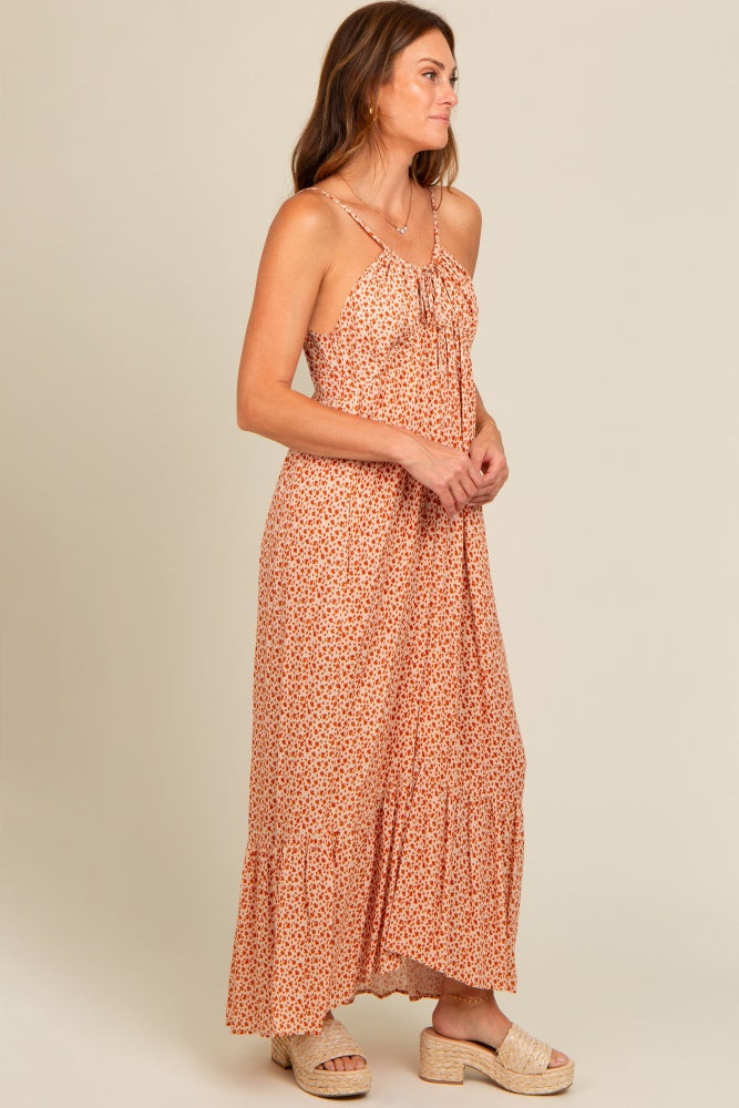 Beige Flower Maxi Dress main image 1