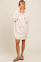 Cream Hooded Front Pocket Sweater Dress