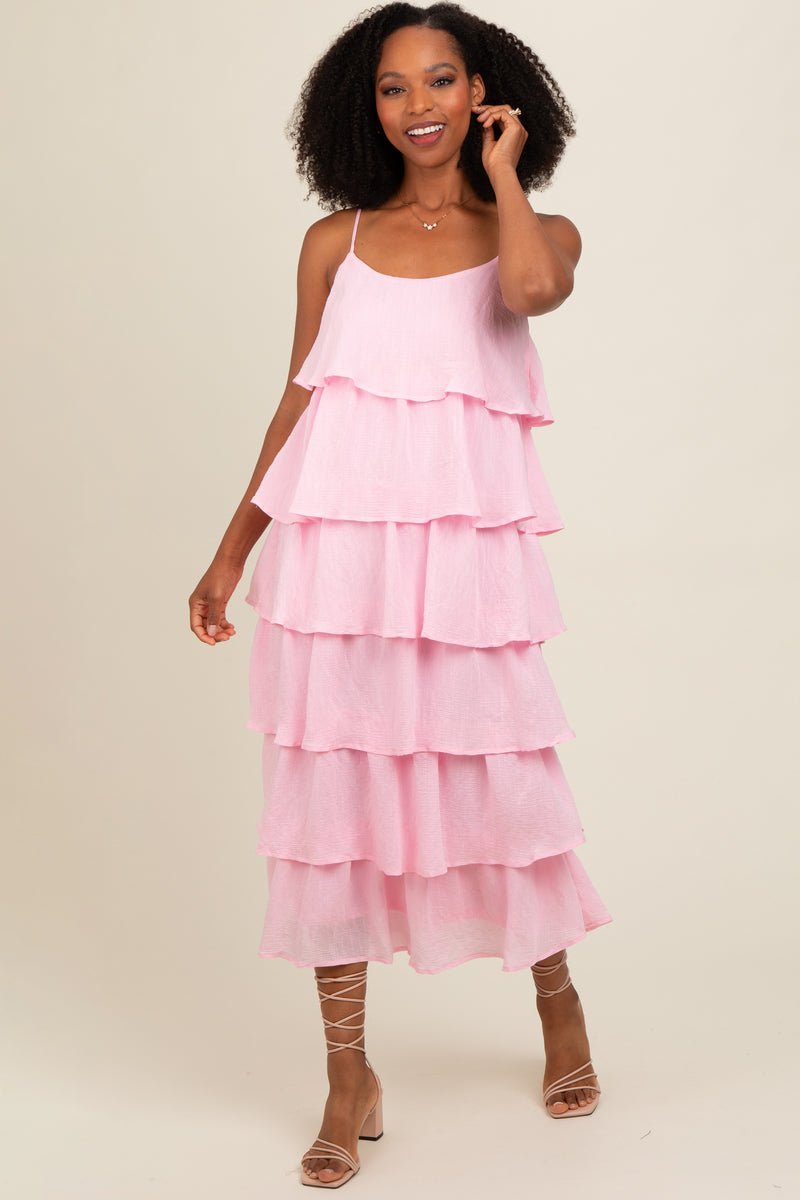 Pastel Pink Tiered Dress