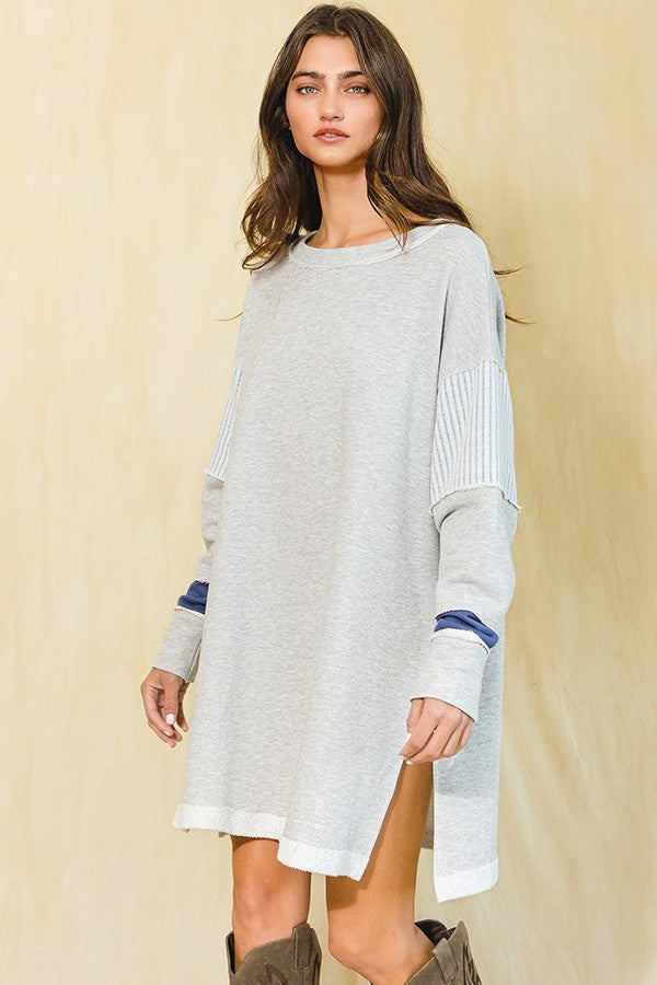 French Grey Melcy Knit Dress Clearance Amira Knitted Dress Grey Melange  Outlet Online Luxe