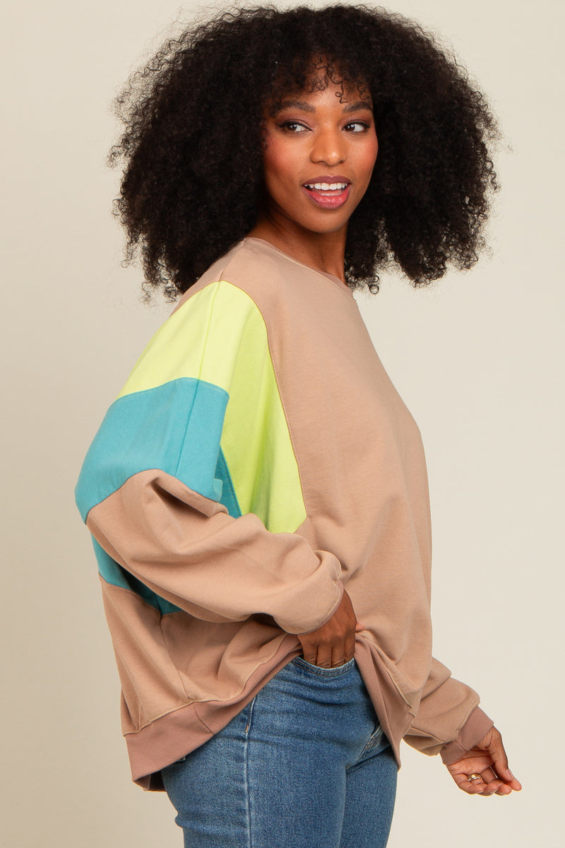 The Friday Open Sleeve Pullover in Mocha main image 0