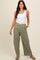 Olive Drawstring Checker Plaid Pants