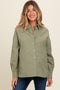 Olive Checker Plaid Button Down Maternity Shirt