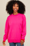 Fuchsia Button Up Side Detail Sweater