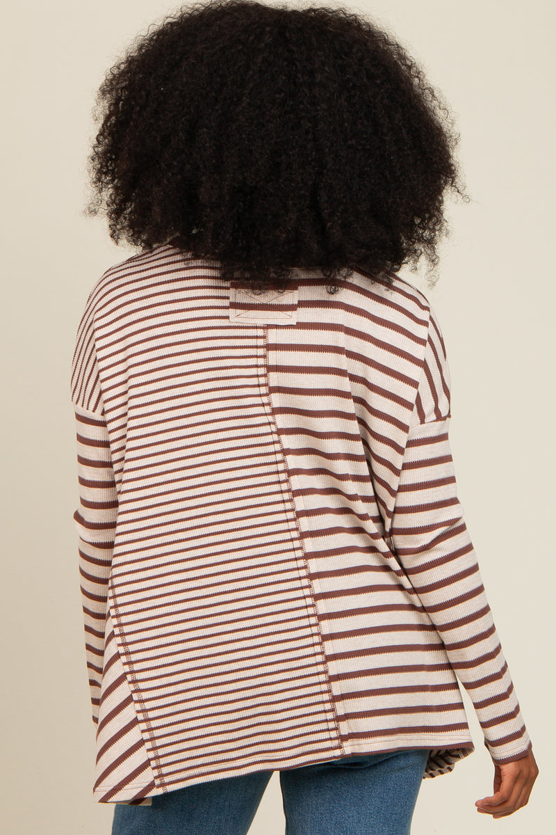 (THML) The Brooke Stripe Top-Brown main image 1