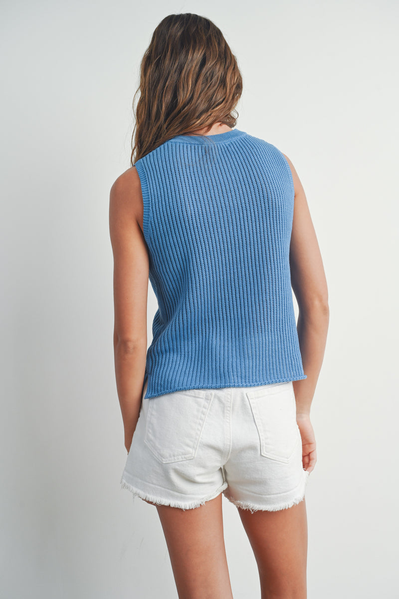Ribbed Sweater Vest and Drawstring Knit Pants Set main image 1