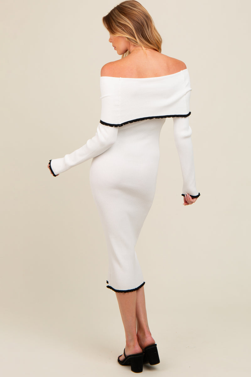 Brigid Ruffle Knit Sleeveless Dress - Ivory