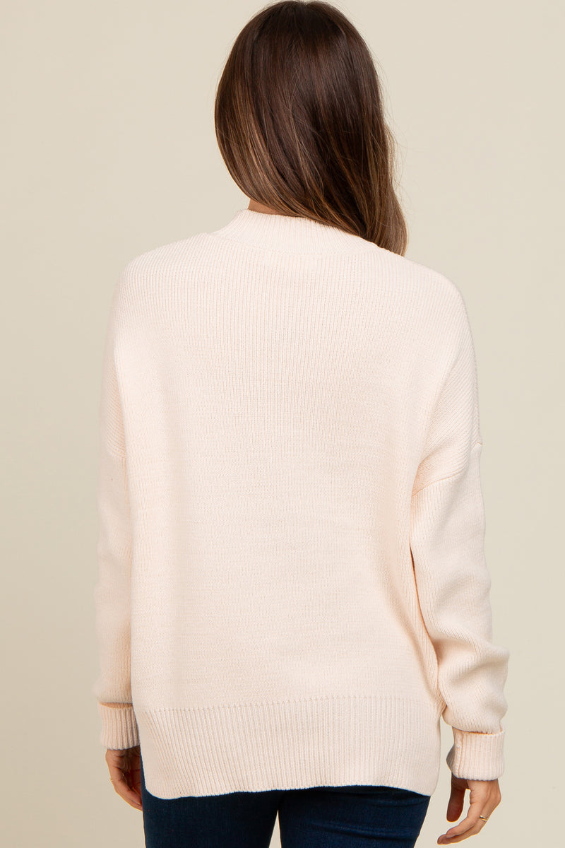 Mock Neck Long Sleeve Maternity Sweater