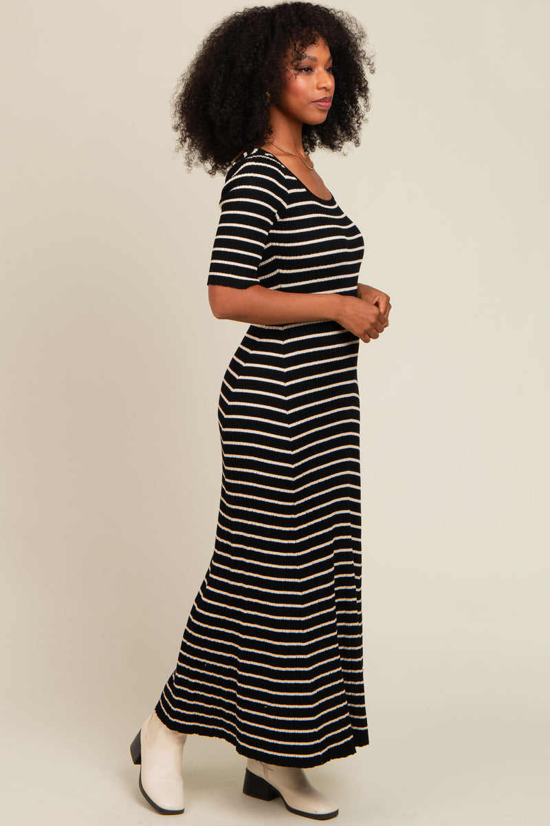 Full Size Ribbed Short Sleeve Hooded Dress main image 1