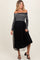 Black Striped Off Shoulder Contrast Knit Mesh Maternity Maxi Dress