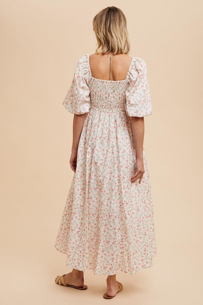 Liora Pink Rose Flower Maxi Dress
