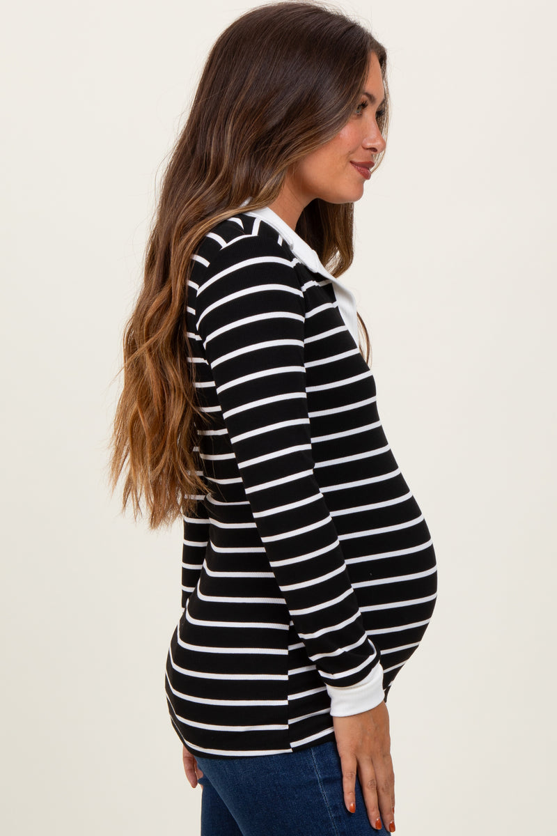 Grey Ribbed Maternity Long Sleeve Top main image 1