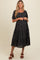 Black Micro Floral Maternity Midi Dress