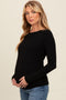 Black Ruched Long Sleeve Maternity Top