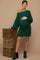 Hunter Green Cable Knit Dolman Sleeve Maternity Sweater Mini Dress