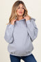 Heather Grey Fleece Oversized Pullover Maternity Hoodie