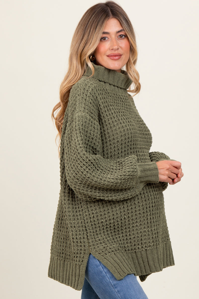 Taupe Open Chunky Knit Maternity Sweater main image 0