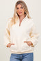 Cream Fleece Oversized Half Zip Pullover