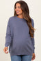Grey Basic Relaxed Pullover Maternity Sweater