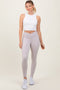 Beige Crossover Waistline Leggings