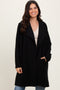 Black Knit Relaxed Fit Coat Jacket