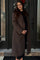 Brown Felted Double Breasted Lapel Maternity Button Coat
