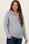 Heather Grey Half Zip Maternity Pullover Sweater