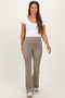 Light Olive Fold Over Waistband Maternity Flared Pants